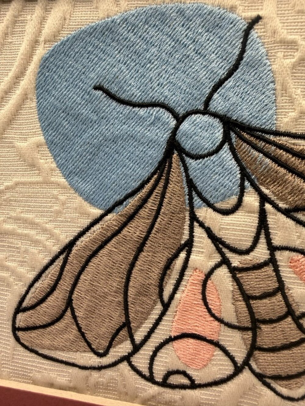 Homemade Insect Embroidery Art 8X10 - Picture 5 of 7